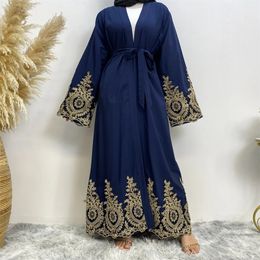 Modest Abaya Ramadan Femme Musulmane Embroidery Kimono Turkey Kaftan Islamic Clothing Muslim For Women Cardigan Caftan Robe 240423