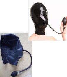 New 100 Latex Hood Fetish Mask with inflatable gags012341814453