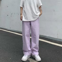 Women's Jeans 2024 Women's Vintage Straight Baggy High Waist Korean Fashion Streetwear Casual Pants Femme Wide Leg Purple Mom D