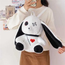 Plush Backpacks Kawaii plush rabbit small backpack cute cartoon filled animal pursuit fluffy bag nightmare Personalised gift before ChristmasL2405