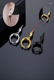 Hoop Earrings 1 PC Punk Geometric Rivet Men Hip Hop Jewellery Stainless Steel Spike Circle Huggies7332504