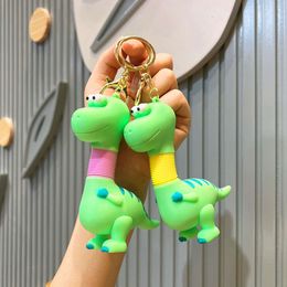 Utbyggbar dinosaurie par dockan nyckelring kreativ docka presenttillbehör liten hänge nyckelring