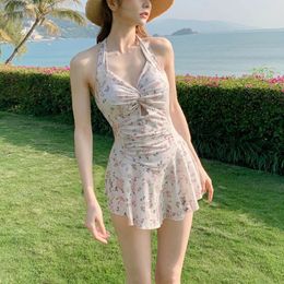 One-piece Swimsuit For Beach Girls Elegant And Sexy Covering Belly Making You Slim 2024 Summer Cover Up Wholesale