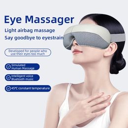 Tinsol Eye Massager 4D Smart Airbag Vibration Eye Care Instrument Compress Bluetooth music Eye Massage Glasses Fatigue Pouch 240424