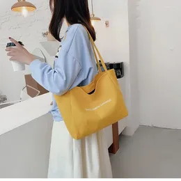 Shoulder Bags Multicolor For Women 2024 Canvas Tote Cotton Grocery Satchels Reusable Luxury Shopping Casual Female Handbag