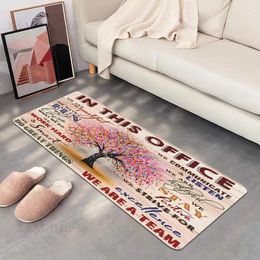 Carpets Art Inspired Floor Mat - In This Office We Are A Team Print Colorful Tree Motivational Wall Prin