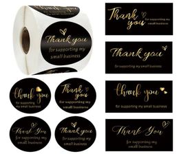 Gift Wrap 50500Pcs Thank You Stickers For Supporting My Business Thanks Greeting Cards Candy Bags Paper Seal Label Party Favor2754426