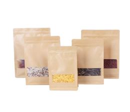 kraft paper tea bags sealed bags of dried fruit food packaging octagonal brown paper bags sealed frosted window 20x308cm 14x246cm2378598