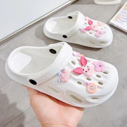 Casual Shoes White Hole Clogs Female Operating Room Wrapped Head Slippers Non-slip Soft Bottom Sandals Cartoon Beach
