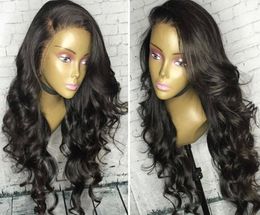 Silk Top Lace Front Wigs Natural Color Indian Body Wave With Natural Hairline Full Lace Wigs For Baby Hair4968359