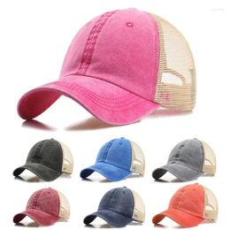 Ball Caps Summer Men's And Women's Sun Hats Washed Mesh Baseball Outdoor Shading Breathable Protection Truck Driver