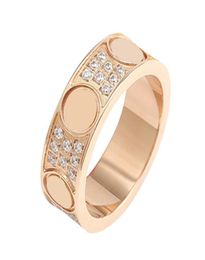 Stainless Steel Love Couple Pave Ring Full Stones Crystal Designer Women Men Wedding Promise Engagement Ring Jewelry3961932