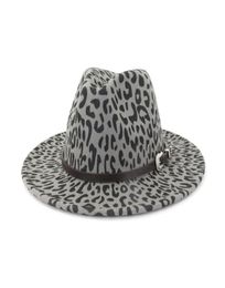 2019 Autumn And Winter Leopard print brimmed hat Travel cap Fedoras jazz hat Panama hats for women and girl 642319248