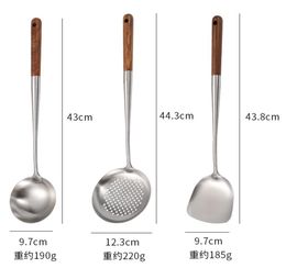 Pcs Kitchen Cooking Utensil Set With Wok Spatula And LadleSkimmer Ladle Tool Dinnerware Sets8286805