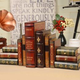 Fake bookshelf decoration table decoration Jewellery box desktop accessories pography props retro fake book decoration retro 240424