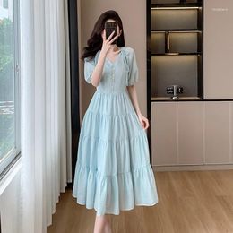 Party Dresses Blue French Romantic Women's Seaside Holiday 2024 Summer Dating Dress