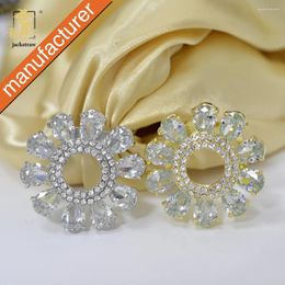 Brooches Jackstraw Crystal Flower For Women Kids Hats Scarf Buckles Zircon Jewellery Party Corsages Suit Pin Clips