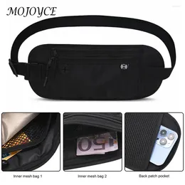 Waist Bags Waterproof Invisible Sports Bag Multifunctional Two-layer Zipper Fanny Pack Pouch Ticket Passport Storage Security Wallet