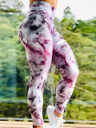 Women's Leggings Push Up Sexy 2024 Women High Waist Fitness Leggins Fashion Marble Print Jeggings Yoga Pants