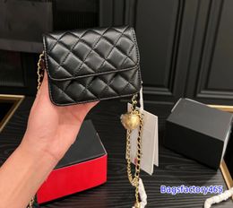 Vintage CC Designer Bag Women Mini Woc Shoulder Bags With Gold Ball Flap Purse Classic Small Designers Tote Bags Lady Black Handbags Quilted Crossbody Bag Wallet 12CM