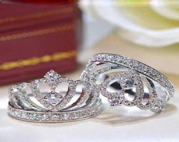 Wedding Rings Fashion Crown Silver Colour Zircon Ring Birthstone For Women Engagement 6108142393