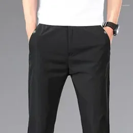 Men's Pants Trousers Korean Solid Summer Autumn Classic High-quality Business Casual Black Gray Green Straight Dropship