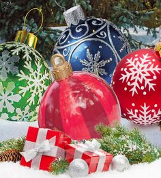 Balls Christmas 1PC Tree 60cm Decorations Outdoor Atmosphere PVC Inflatable Toys For Home Gift Ball Xmas8047888