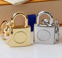 High Qualtiy Lock Desigen KeyRing Holder Brand Gold Silver keychain Designers Men Women Car Bag Key chain with box6962462