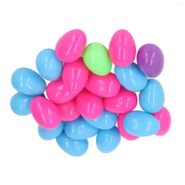 Decorative Flowers 24 Pcs/Set Easter Egg Ornaments Empty Fillable Doll Colourful Eggs Home Kids Room Festival Party Decoration