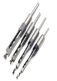 4PCS Square Hole Mortiser Drill Bit Woodworking Drill Kits Mortising Hole Drills DIY Woodworking Tools9037467