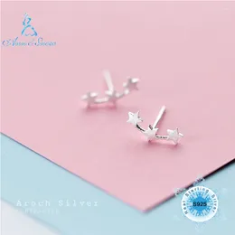 Stud Earrings Sterling Silver Women's Trend 2024 Small Star Cute Sweet Ear Creoles Female Earring