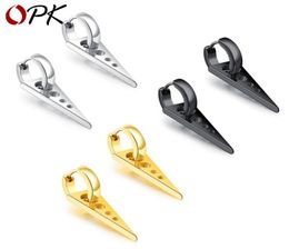 Fashion Lmikni Korea Triangle Titanium Steel Earrings For Women Album Earrings Men Jewelry2548966