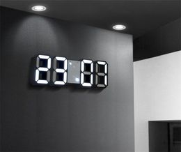 LED Large Digital Table 3D Snooze Wake up Alarm Desktop Electronic Watch USBAAA Powered Wall Clock Decoration LJ2012042175204