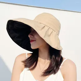 Wide Brim Hats Portable Hat Foldable Beach Stylish Sun For Women With Adjustable Heat-resistant Vinyl Material