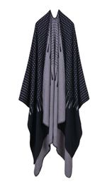 Elegant Cashmere Imitation Women Long Poncho Warm Winter Scarfs Ladies Square Jacquard Shawl Fall Capes Scarves4012590