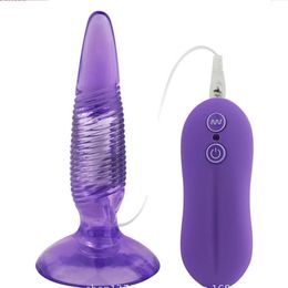 10 vibrating anus GSpot Stimulating Anal Butt Plug Silicone Jelly Dildo Sex Toy R4104104330