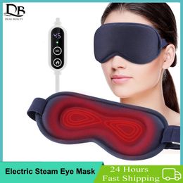 3D Heating Vibration Electric Eye Massager Dilute Dark Circles Relieve Fatigue Eyes Dry Sleep Shading Eye Mask Warm Massage Tool 240424