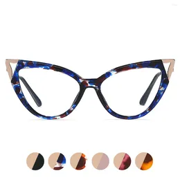 Sunglasses Frames Women Anti Blue Light Cat Eye Competition Glasses Frame With Advanced Luxury Optical Lens TR90 Computer Literature