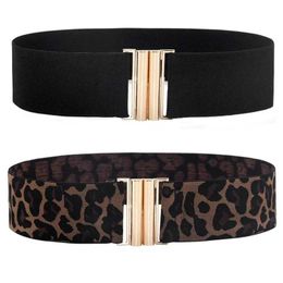 Belts High Quality Designer New Elastic Womens Belt for Girl Skirt Sweater Coat Waist Belt Dress Leopard Grain Colour Waist Straps