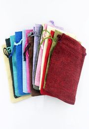 50pcs Gift Bag Vintage Style Natural Burlap Linen Jewellery Travel Storage Pouch Mini Candy Jute Packing Bags christmas gift box3809875