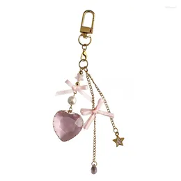 Keychains Bowknot Pendant Keychain Accessory Delicate Heart Ornament Stylish Bag Dcorations HXBA