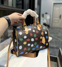 LShoulder Bag Speedyss Handbag Trave Totes X Yayoi Kusama Multicolor Dot Crossbody Bags Grain Real Leather Letter Adjustable Strap Tote Women M46433 M40390