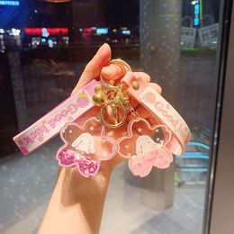 Oil in Jade Osmanthus Dog, Cherry Blossom Rabbit Accessories, Cute Jewelry, Flowing Sand Keychain, Automotive Acrylic Pendant, Floating Pendant