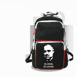 Is Dom backpack The Godfather daypack Good school bag Film Print rucksack Casual schoolbag White Black Colour day pack