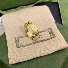 Luxurys Nail Ring Mens Ring Love Rings Designer Fashion Titanium Steel Engraved Letter Pattern Designer Jewelry Engagement Ring Size 5-11 Rings