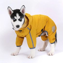 Dog Apparel Sport Raincoat For Puppy Waterproof Small Rain Coat Jacket With Reflective Strap Leash Hole Pet Hood Clothes