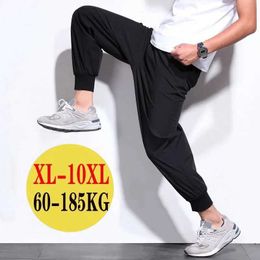 Men's Pants 10XL oversized casual pants for mens sports pants summer jogger quick drying loose fitting mens oversized breathable street clothingL2405