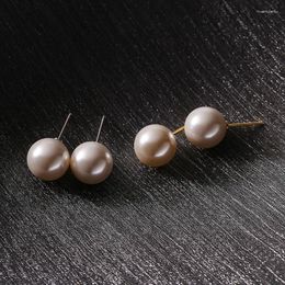 Stud Earrings Silvology Real 925 Sterling Silver 12mm Big Shell Pearl Earring For Women Round INS Stylish Minimalist Fine Jewelry