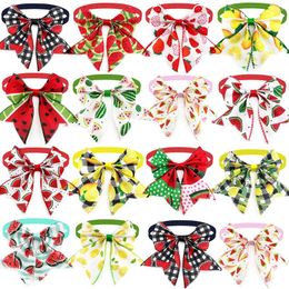 Dog Apparel 50pcs Summer Neckties Fruit Style Adjustable Small Puppy Bow Tie Collar Pets Grooming Pet Accessories For Dogs