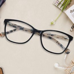 Sunglasses Frames ZENOTTIC Vintage Acetate Cat Eye Glasses Frame Women Retro Square Optical Spectacles Male Fashion Myopia Prescription